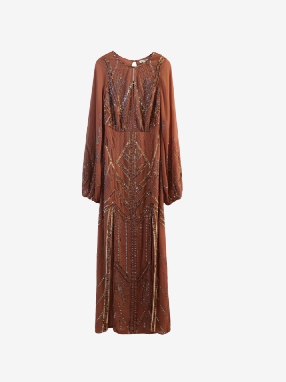 BNWT ASOS Burnt Orange Embellished Midi Dress